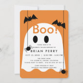 Boo ! Invitation d'anniversaire de Halloween Ghost (Devant)