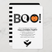 Boo ! Invitation de la fête d'Halloween (Devant / Derrière)