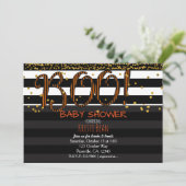 BOO ! Invitation rayures orange et noir pour Hallo (Debout devant)