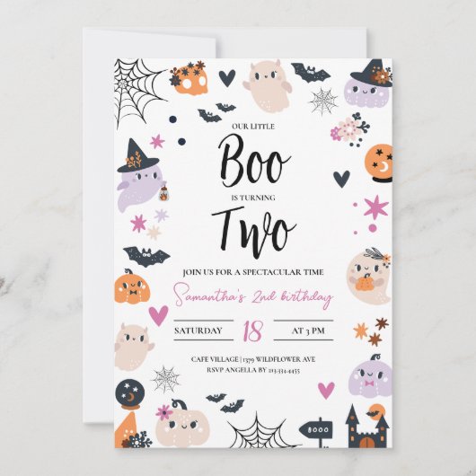 BOO is een Halloween verjaardagsuitnodiging Kaart (Voorkant)