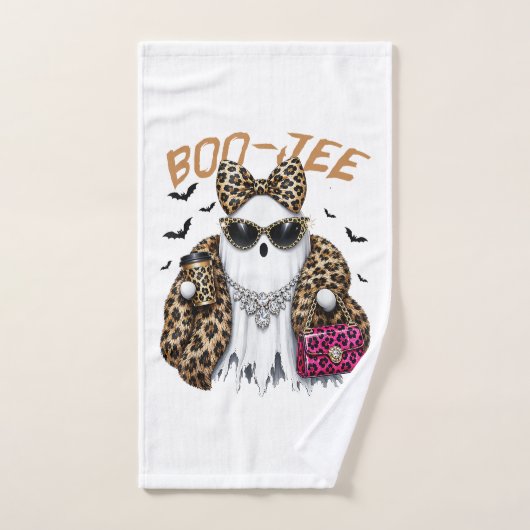 Boo-JEE Fantôme Léopard Coquette Halloween (Serviette à main)