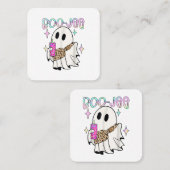 Boo Jee Funny Halloween Ghost Vierkante Visitekaartje (Voorkant / Achterkant)