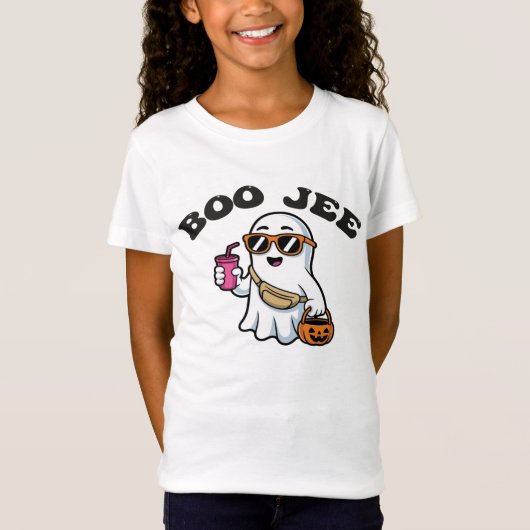 BOO-JEE Ghost – Funny Boujee Halloween Design T-shirt (Voorkant)
