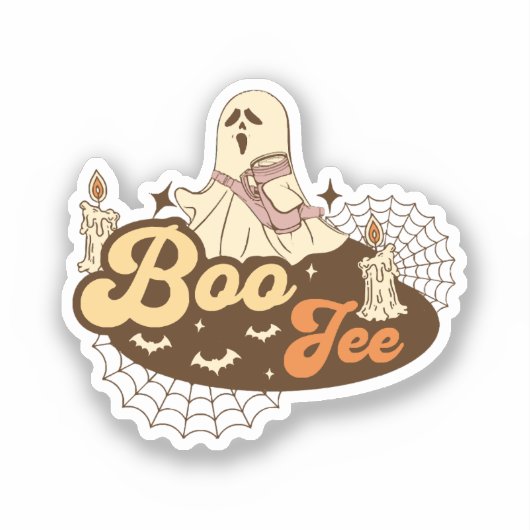 Boo-Jee Ghost Halloween grappig Sticker (Voorkant)