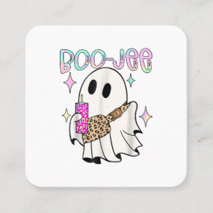 Boo Jee Grappige Halloween Geest Vierkante Visitekaartje