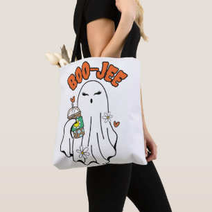 Boo-Jee Halloween Ghost met ijskoffie in de hand Draagtas