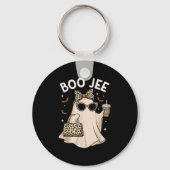 Boo Jee Leopard Ghost Coffee Halloween Boujee Wome Sleutelhanger (Voorkant)