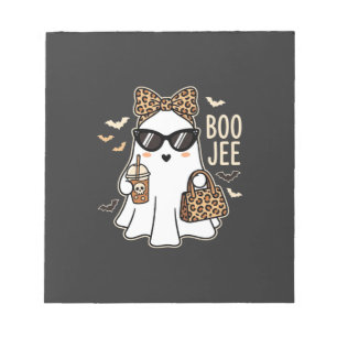 Boo Jee Lief Geest Halloween Luipaard Ontwerp_1 Notitieblok