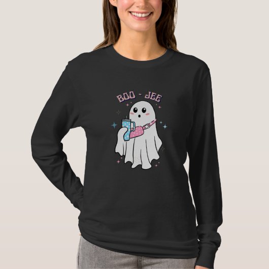 BOO-JEE Spooky Schattige Ghost Halloween Kostuum O T-shirt (Voorkant)