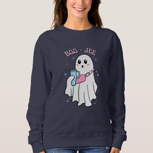 BOO-JEE Spooky Schattige Ghost Halloween Kostuum O Trui (Voorkant)