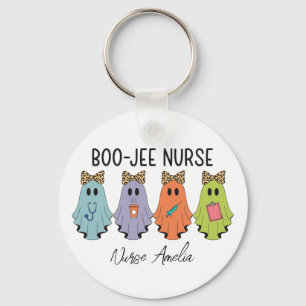 Boo-Jee Verpleegster Halloween Geest Persoonlijk Sleutelhanger