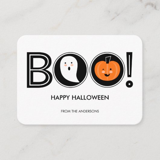 Boo! Joyeux Halloween Mini Carte (Devant)