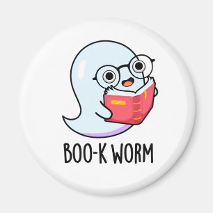 Boo-k Worm Funny Halloween Bookworm Ghost Pun Magneet