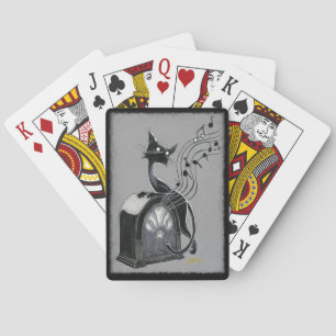 Boo Kat hoort de muziekafspeelkaarten Pokerkaarten