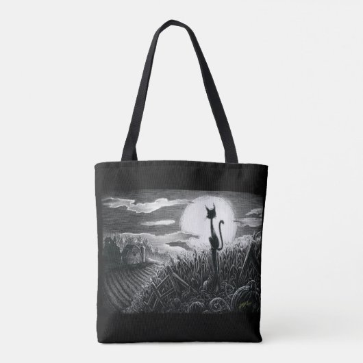 Boo-Kat in de Moonlight-Canvas tas (Achterkant)