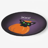 BOO! Kat in een Bord van pompoenpapier (Gekanteld)