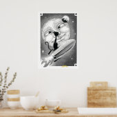 Boo Kat Rockets naar het maan Poster (Keuken)