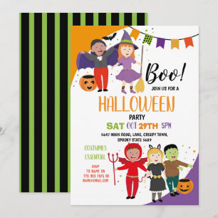 Boo Kinder Halloween Costume Fancy Dress Party Kaart