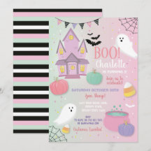 Boo Kinder Halloween Pink Mint Fun Party Ghosts