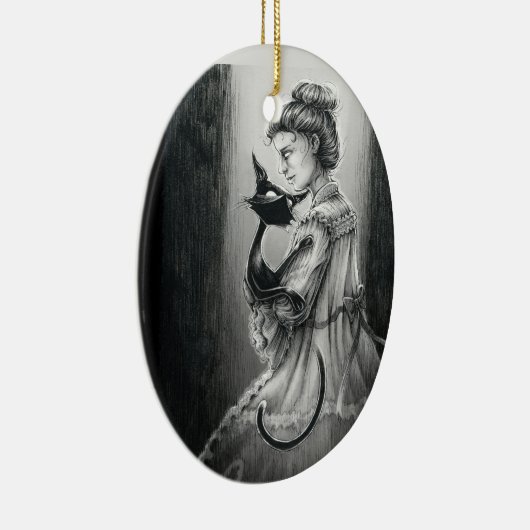 Boo Kitty Avec Son Ornement En Céramique Fantôme (Droite)