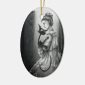 Boo Kitty Avec Son Ornement En Céramique Fantôme (Gauche)