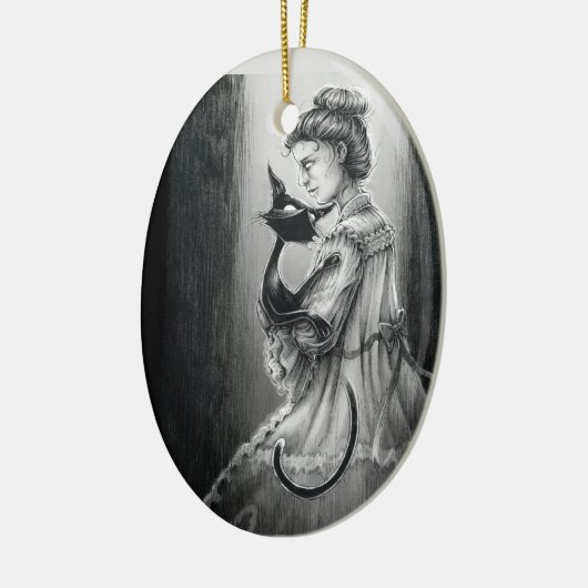 Boo Kitty Avec Son Ornement En Céramique Fantôme (Gauche)