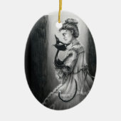 Boo Kitty Avec Son Ornement En Céramique Fantôme (Devant)