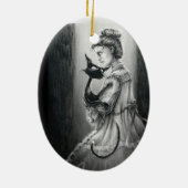 Boo Kitty Avec Son Ornement En Céramique Fantôme (Dos)