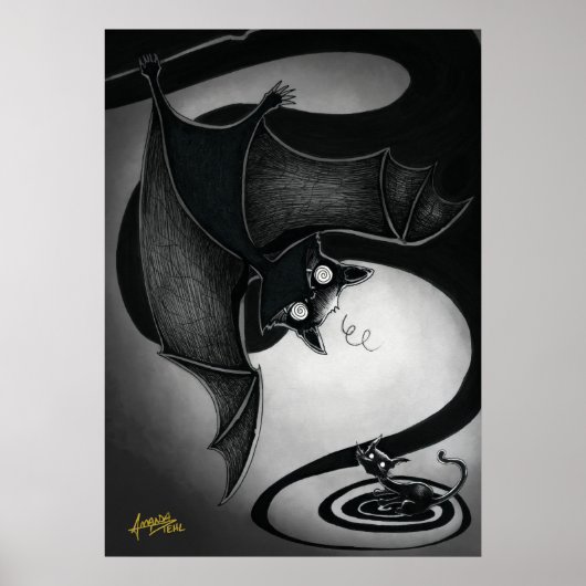 Boo Kitty avec une affiche de chat Dizzy (Devant)