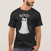 Boo Kitty Cute Ghost Cat Halloween Spooky Kitten T-shirt (Voorkant)
