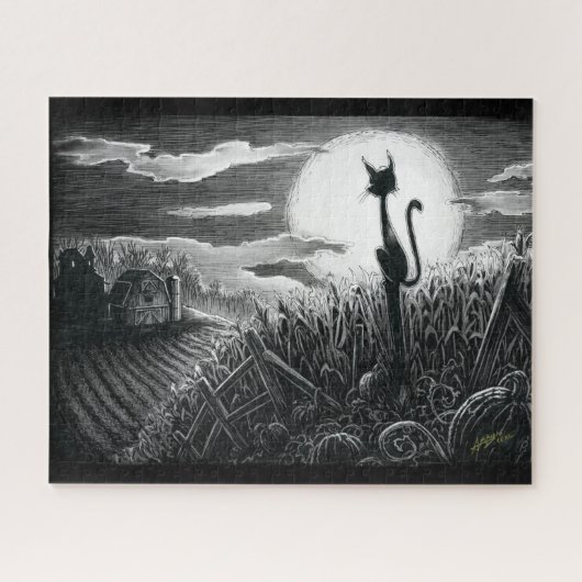 Boo Kitty dans le puzzle au clair de lune (Horizontal)