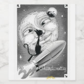 Boo Kitty Rockets au Moon Wine Étiquette (Étiquettes simples)