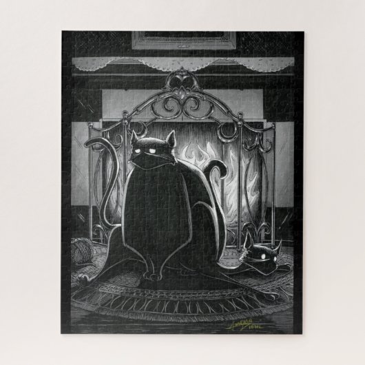 Boo Kitty Se Fait Asseoir Sur Jigsaw Puzzle (Vertical)