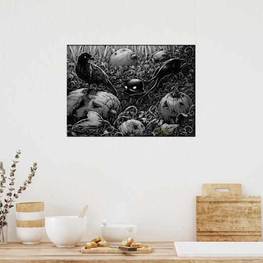 Boo Kitty sort un poster corbeau (Cuisine)