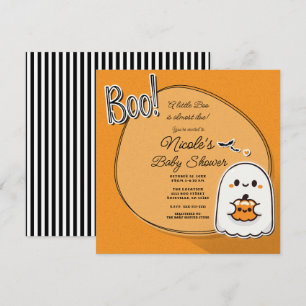 BOO! Kleine Geest Halloween Baby Borrel Kaart