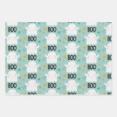 Boo. Kute witch-spookkat en sterren Inpakpapier Vel (Voorkant)