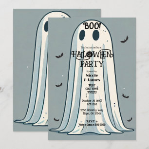 BOO! Laken Spook Vintage Groen Halloween Kaart