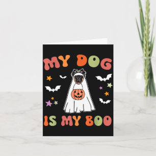 Boo Langharige Duitse Herdershond Halloween Kaart