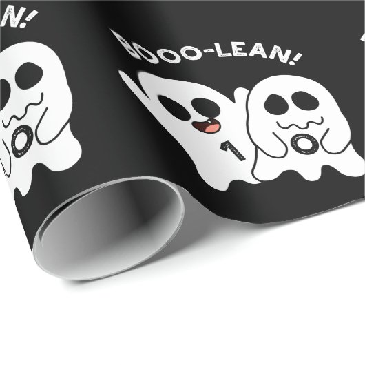 Boo-lean Funny Computer Ghost Boolean Pun Dark BG Cadeaupapier (Rol Hoek)