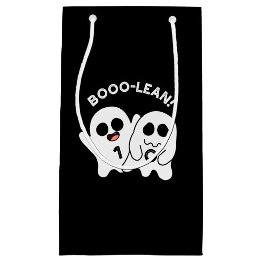 Boo-lean Funny Computer Ghost Boolean Pun Dark BG Klein Cadeauzakje (Voorkant)
