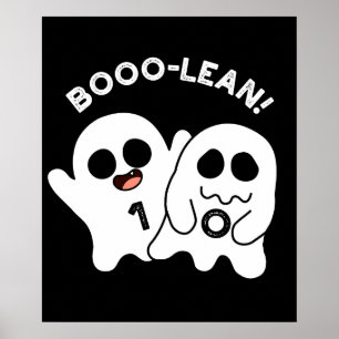 Boo-lean Funny Computer Ghost Boolean Pun Dark BG Poster