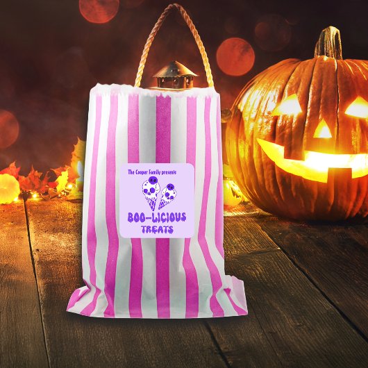 Boo-licious Halloween traite Étiquette Nom personn