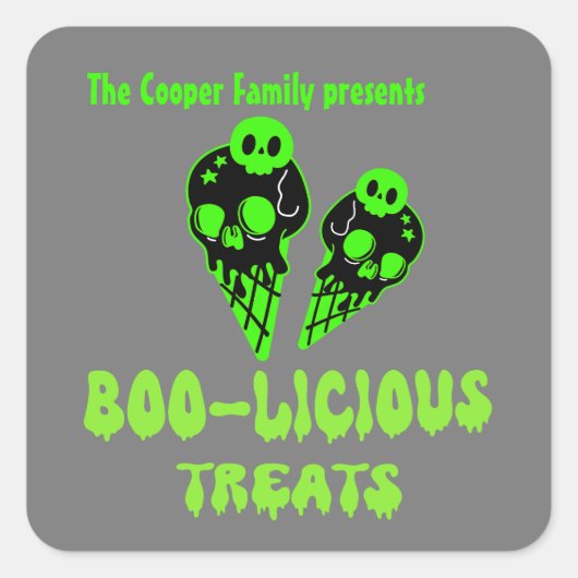 Boo-licious Halloween Treats Labels Aangepaste naa (Voorkant)
