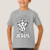 Boo-lieve in Jesus Kinder Fijne Jersey T-shirt (Voorkant)