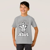 Boo-lieve in Jesus Kinder Fijne Jersey T-shirt (Voorkant volledig)