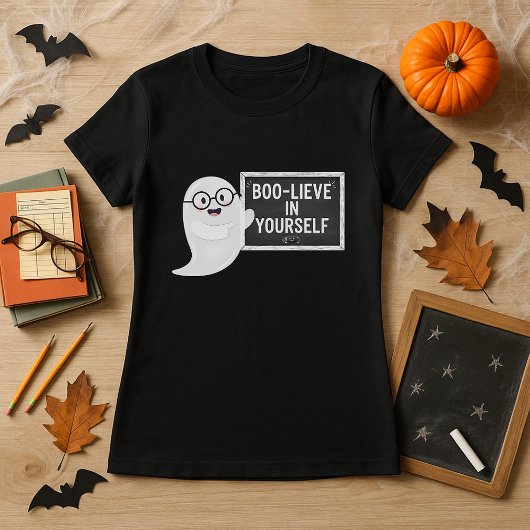 BOO-LIEVE in Jezelf Leraar Halloween Ghost T-shirt