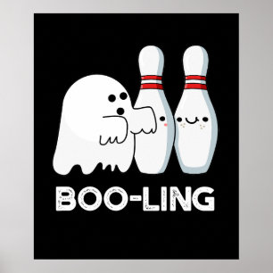 Boo-ling Grappige Halloween Bowling Spin Donker BG Poster