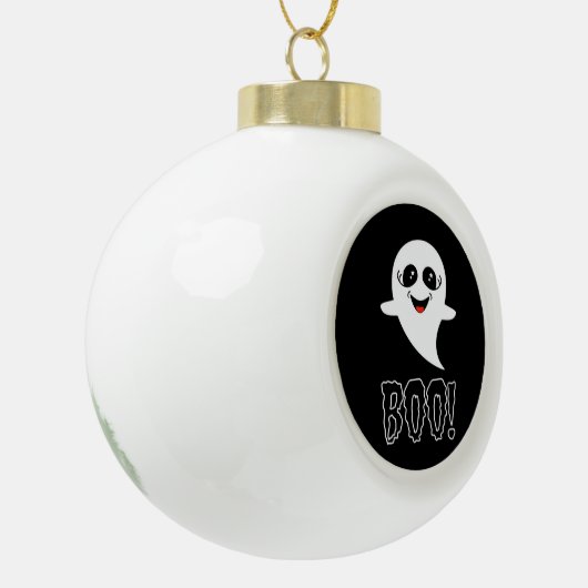 Boo Little Halloween Classic Design Keramische Bal Ornament (Links)