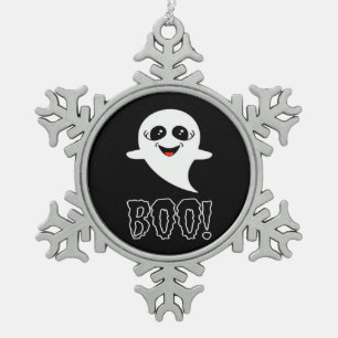 Boo Little Halloween Klassiek Ontwerp Tin Sneeuwvlok Ornament