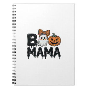 Boo Mama Halloween Geest Pompoen Moeder Shirt Ontw Notitieboek